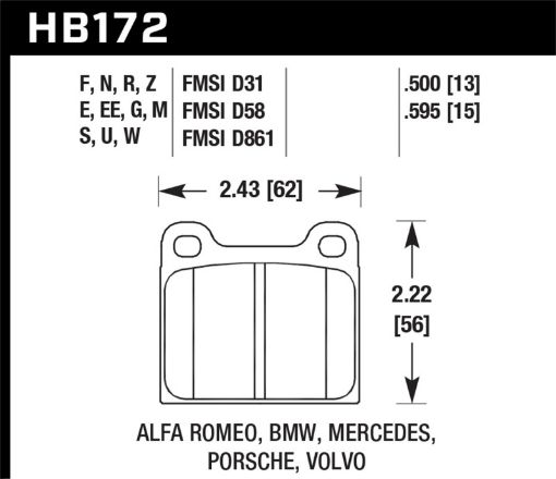 Picture of Hawk Porsche 911 M - Caliper Black Race Brake Pads