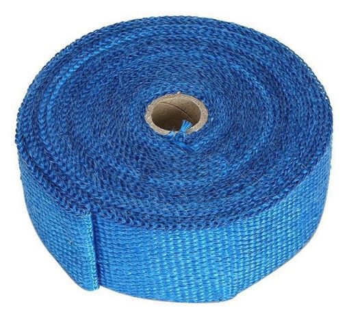 Picture of Torque Solution 50in x 2in Universal Fiberglass Exhaust Wrap - Blue