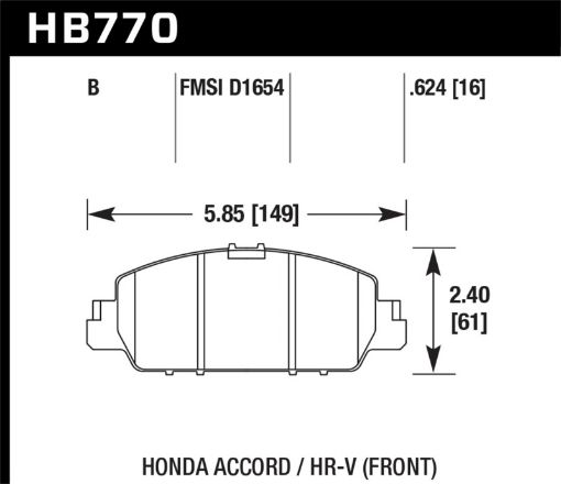 Picture of Hawk 13 - 17 Honda Accord HPS 5.0 Front Brake Pads