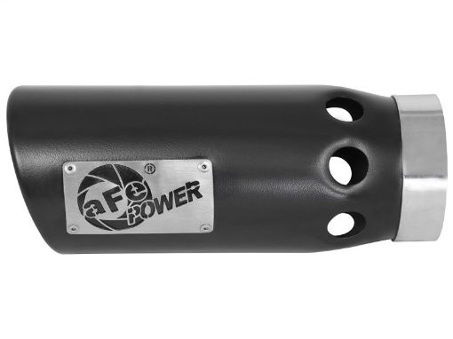 Picture of aFe Power Intercooled Tip Stainless Steel - Black 4in In x 5in Out x 12in L Clamp - On