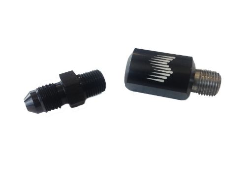 Picture of Snow Performance 18in. NPT Female to 4AN Male Low Profile Water Nozzle Holder 4AN Elbow