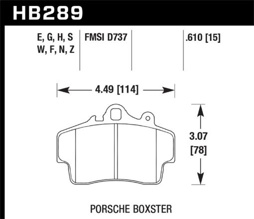 Picture of Hawk 97 - 08 Porsche Boxster DTC - 60 Compound Front Brake Pads