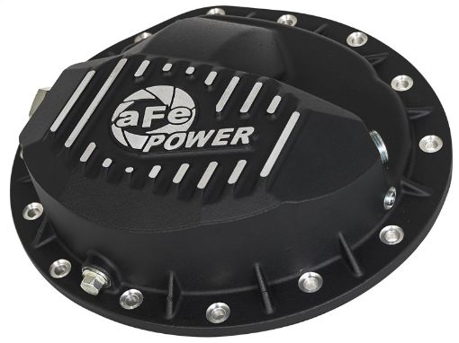 Picture of aFe Power Pro Series Rear Differential Cover Black wMachined Fins 16 - 17 Nissan Titan XD(AAM 9.5 - 14)