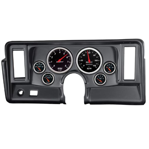 Picture of Autometer Designer Black 69 - 76 Nova Dash Kit 6pc Tach MPH Fuel Oil WTMP Volt