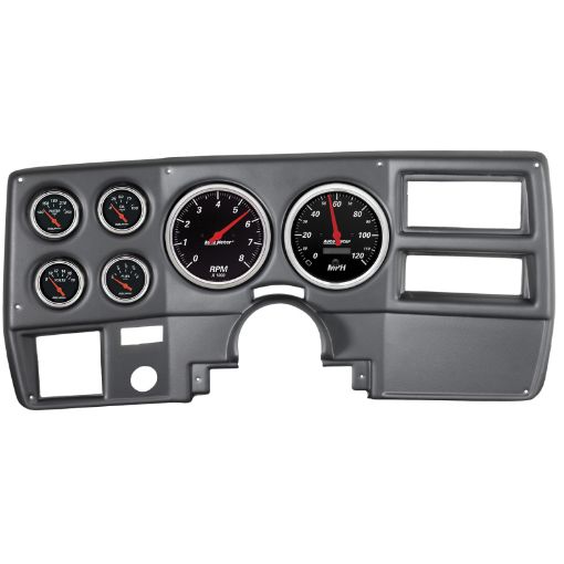 Picture of Autometer Designer Black 73 - 83 Chevy Truck Suburban Dash Kit 6pc Tach MPH Fuel Oil WTMP Volt