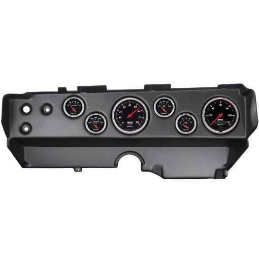 Picture of Autometer Designer Black 70 - 74 E - BodyCudaChallenger Dash Kit 6pc Tach MPH Fuel Oil WTMP Volt