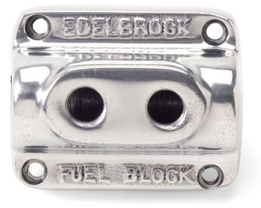 Picture of Edelbrock Polished Fuel Block Dual Carb