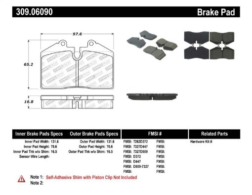 Picture of StopTech Performance ST - 40 4 Piston Front Caliper Brake Pads