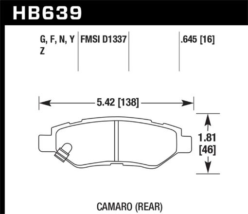 Picture of Hawk Camaro V6 HPS Street Rear Brake Pads