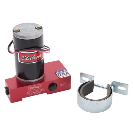 Picture of Edelbrock Fuel Pump Electric Quiet - Flo Carbureted 120GPH 38In In 38In Out 120 GPH Red