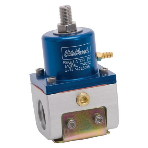 Picture of Edelbrock Fuel Pressure Regulator EFI 180 GPH 35 - 90 PSI - 10InOut - 6 Return BlueClear