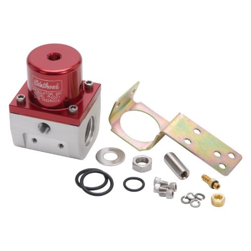 Picture of Edelbrock Fuel Pressure Regulator EFI 180 GPH 35 - 90 PSI - 10InOut - 6 Return RedClear