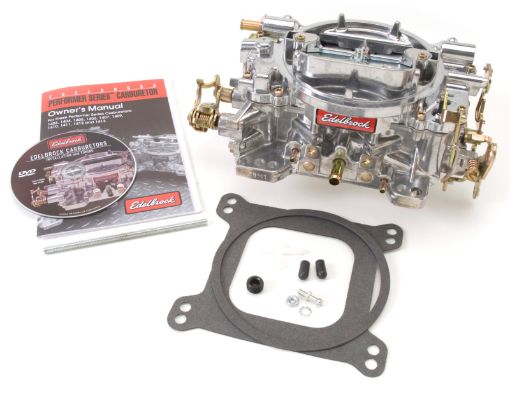 Picture of Edelbrock Carburetor Performer Series 4 - Barrel 750 CFM Manual Choke Satin Finish