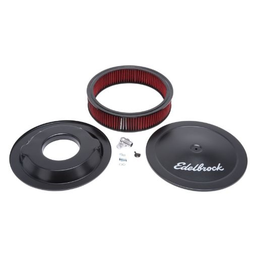 Picture of Edelbrock Air Cleaner Pro - Flo Series Round 14 In Diameter Cloth Element 38Indropped Base Black