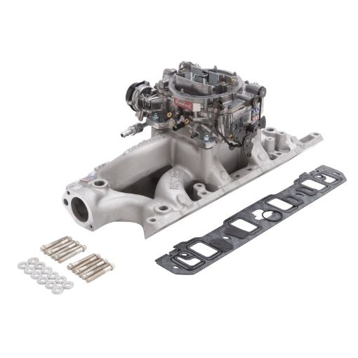 Picture of Edelbrock Manifold And Carb Kit Performer RPM Air - Gap Small Block Ford 289 - 302 Natural Finish