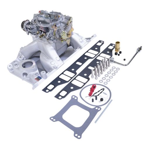 Picture of Edelbrock Manifold And Carb Kit Performer RPM Air - Gap Small Block Chrysler Natural Finish