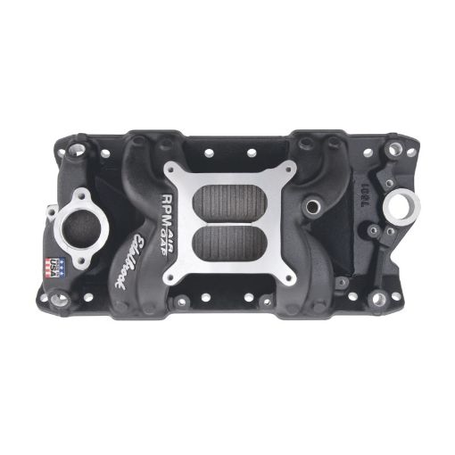 Picture of Edelbrock Intake Manifold RPM Air - Gap Small - Block Chevy 262 - 400 Black