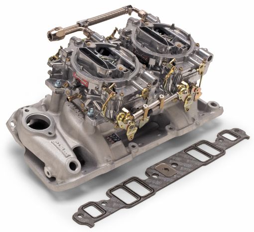 Picture of Edelbrock Dual Quad Kit Performer RPM Air Gap BBC Oval Port