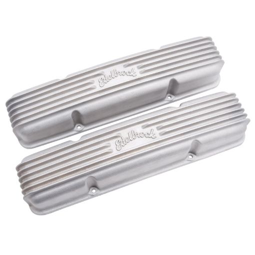 Picture of Edelbrock Valve Cover Classic Series Chevrolet 1959 - 1986 262 - 400 CI V8 w o Breather Holes Satin