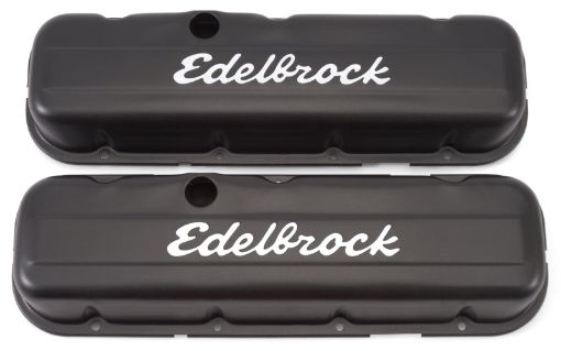 Picture of Edelbrock Valve Cover Signature Series Chevrolet 1965 and Later 396 - 502 V8 Low Black