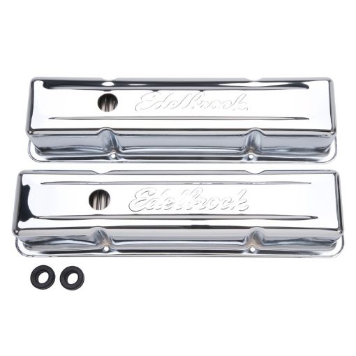 Picture of Edelbrock Valve Cover Signature Series Chevrolet 1959 - 1986 262 - 400 CI V8 Tall Chrome