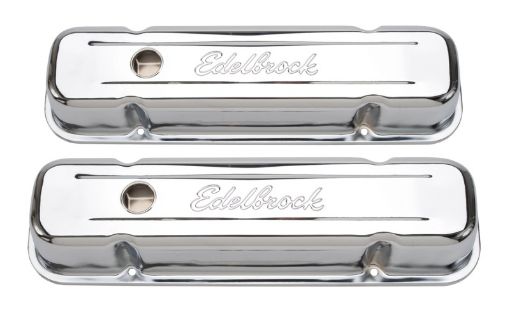 Picture of Edelbrock Valve Cover Signature Series Pontiac 1962 - 1979 301 - 455 CI V8 Tall Chrome