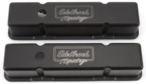 Picture of Edelbrock Valve Cover Victor Series Chevrolet 1959 - 1986 262 - 400 CI V8 Tall Black