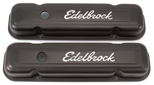 Picture of Edelbrock Valve Cover Signature Series Pontiac 1962 - 1979 301 - 455 CI V8 Low Black