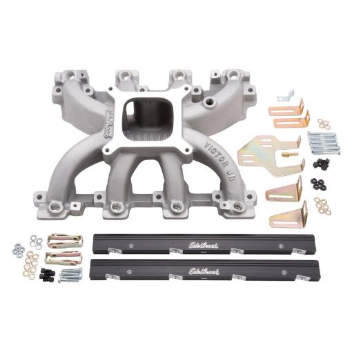 Picture of Edelbrock Manifold LS1 Victor Jr EFI w Fuel Rails for GM Gen III