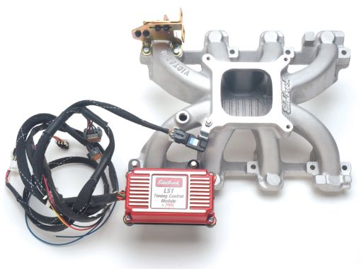 Picture of Edelbrock Manifold LS1 Victor Jr EFI to Carbureted Conversion