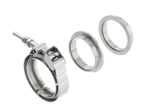 Picture of Borla Universal 2.25in Stainless Steel 3pc V - Band Clamp w Male and Female Flanges