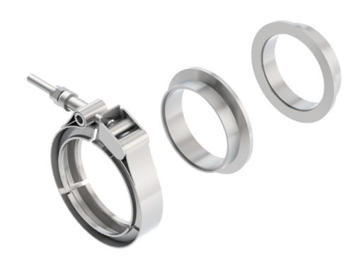 Picture of Borla Universal 2.5in Stainless Steel 3pc V - Band Clamp w Male and Female Flanges