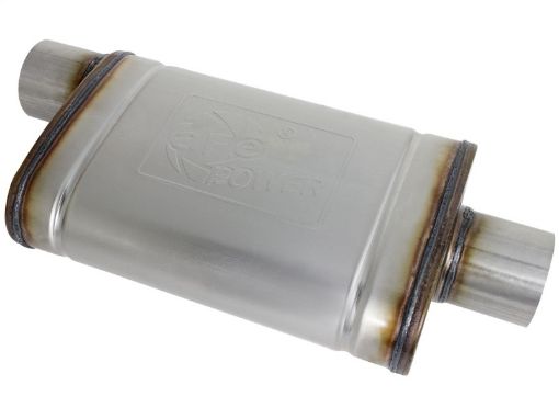 Picture of aFe MACHForce XP SS Muffler 3in Center Inlet 3in Outlet 9in L x 4in W x 14in Body