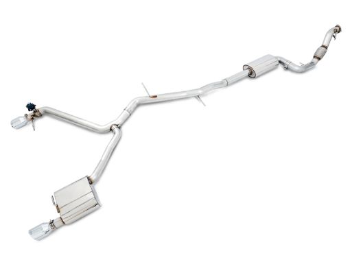 Picture of AWE Tuning Audi B9 A4 SwitchPath Exhaust Dual Outlet - Chrome Silver Tips (Includes DP and Remote)