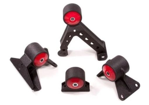 Picture of Innovative 07 - 13 Mitsubishi Evolution 4B11T Black Steel Mounts 75A Bushings