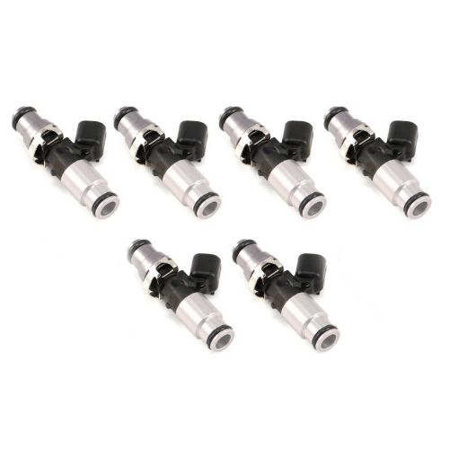 Picture of Injector Dynamics 1050X Injectors 14mm (Grey) Adaptor Top - (Silver) Bottom Adapter (Set of 6)