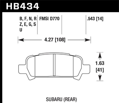 Picture of Hawk 99 - 03 Subaru Impreza RS DTC - 70 Race Rear Brake Pads