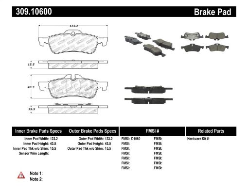 Picture of StopTech Performance 02 - 06 Mini Rear Brake Pads