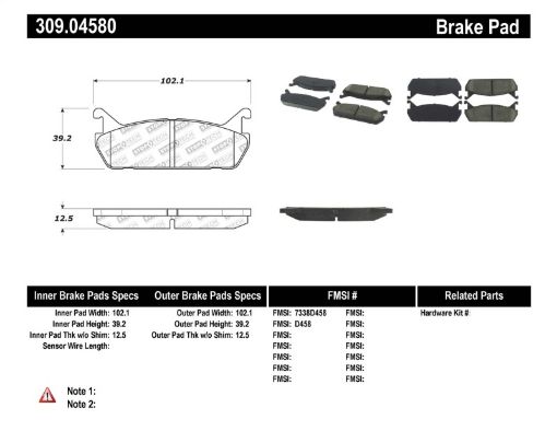 Picture of StopTech Performance 90 - 93 Mazda Miata Rear Brake Pads D525