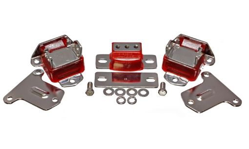 Picture of Energy Suspension 69 - 71 Camaro 70 - 73 Monte Carlo Red Motor and Transmision Mounts Chrome Finish