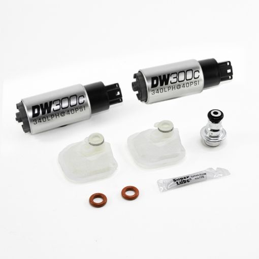 Picture of DeatschWerks 09 - 15 Cadillac CTS - V DW300c (2) 340 LPH In - Tank Fuel Pumps w Install Kit