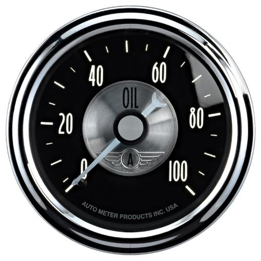 Picture of Autometer Prestige Series Black Diamond 2 - 116in 0 - 100 PSI Mechanical Oil Pressure Gauge