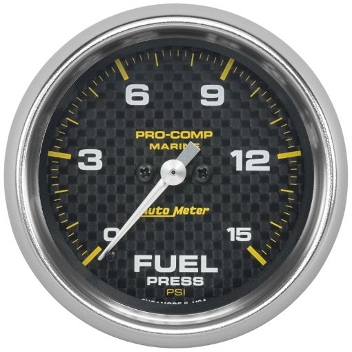 Picture of Autometer Marine Carbon Fiber 2 - 58in 15 PSI Digital Stepper Motor Fuel Pressure Gauge