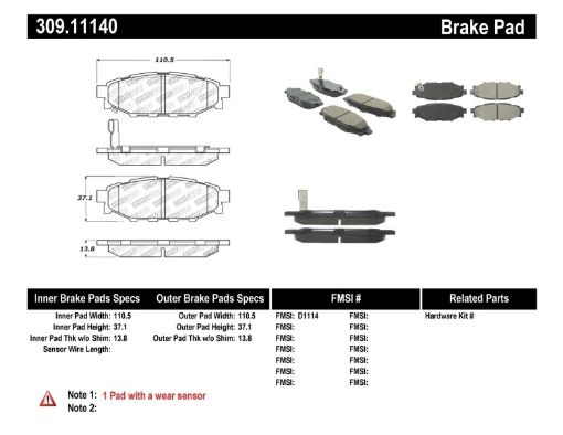 Picture of StopTech Performance 08 - 10 WRX Rear Brake Pads