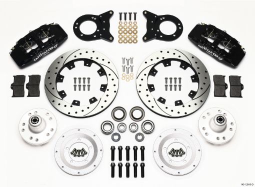 Picture of Wilwood Dynapro 6 Front Hub Kit 12.19in Drilled 1970 - 1973 Mustang Disc Drum Spindle