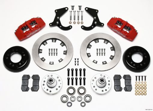 Picture of Wilwood Dynapro 6 Front Hub Kit 12.19in Red 55 - 57 Chevy