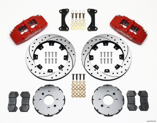 Picture of Wilwood Dynapro 6 Front Hat Kit 12.19in Drilled Red 94 - 01 HondaAcura w262mm Disc