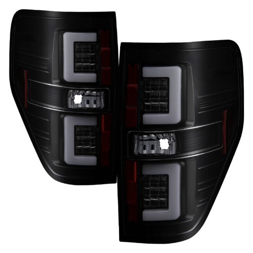 Picture of Spyder 09 - 14 Ford F150 V2 Light Bar LED Tail Lights - Blk Smoke (ALT - YD - FF15009V2 - LBLED - BSM)