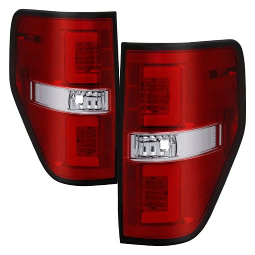 Picture of Spyder 09 - 14 Ford F150 V2 Light Bar LED Tail Lights - Red Clear (ALT - YD - FF15009V2 - LBLED - RC)