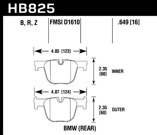 Picture of Hawk 13 - 15 BMW 335i335i xDrive 14 - 16 BMW 435i435i xDrive HPS 5.0 Rear Brake Pads